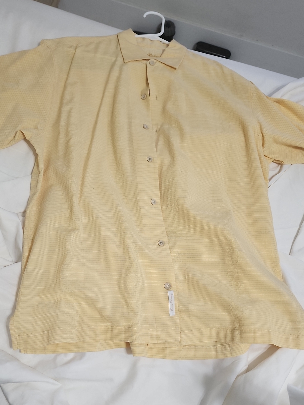 Tommy Bahama Pale Yellow Short-Sleeve Button-Down Shirt